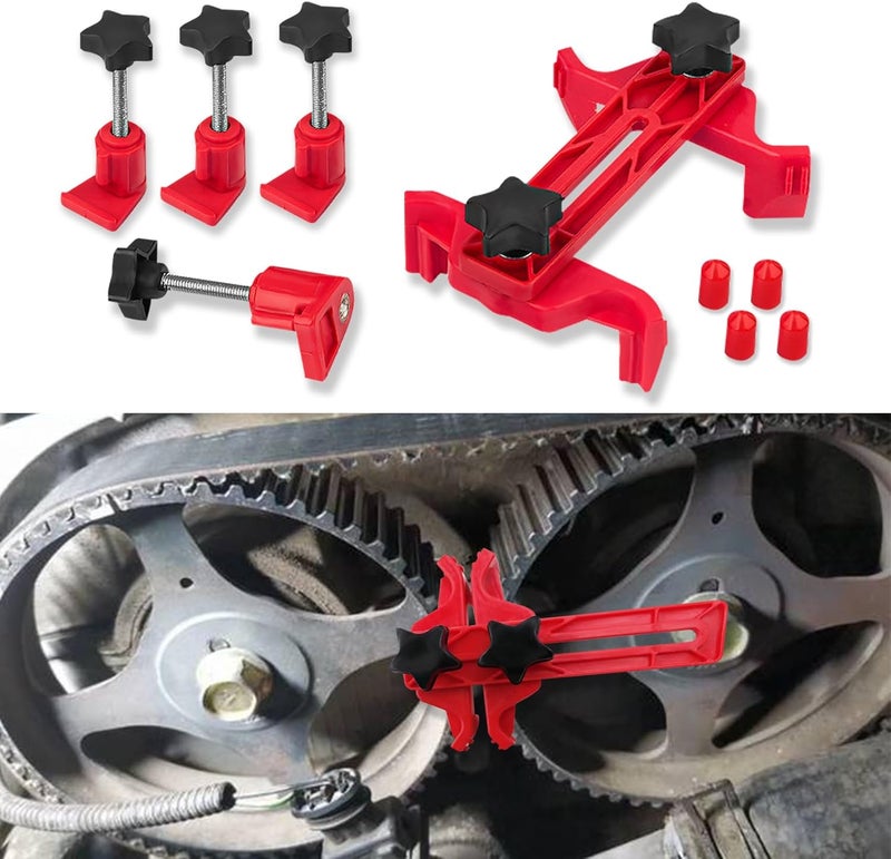 Lecctso Engine Timing Tool, Camshaft Locking Tool, Engine Camshaft Alignment Timing Tool Kit, Camshaft Sprocket Clamp Kit, Car Main Cam Timing Sprocket Gear Locking Tool Set Suitable for Most Car - Image 1